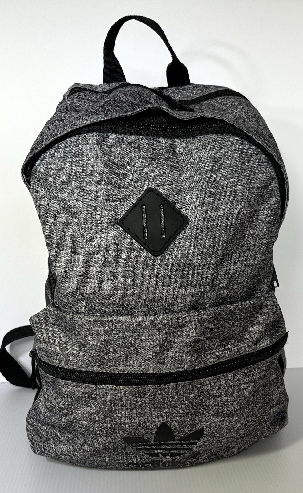 Adidas Originals Trefoil 3 Stripes Logo Backpack – Grey / Black / White Speckle