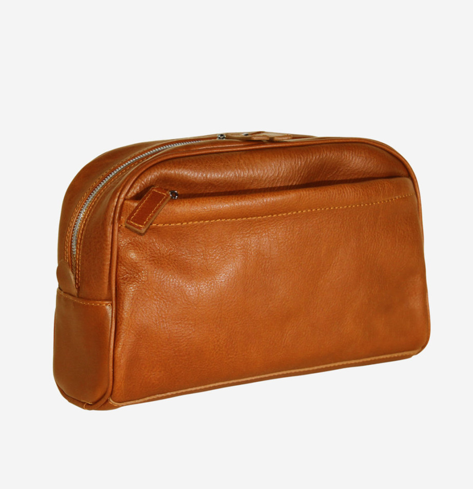 Beauty Case Travel Pouch Soft Pebble-Grain Full Grain Leather MADE TO ORDER