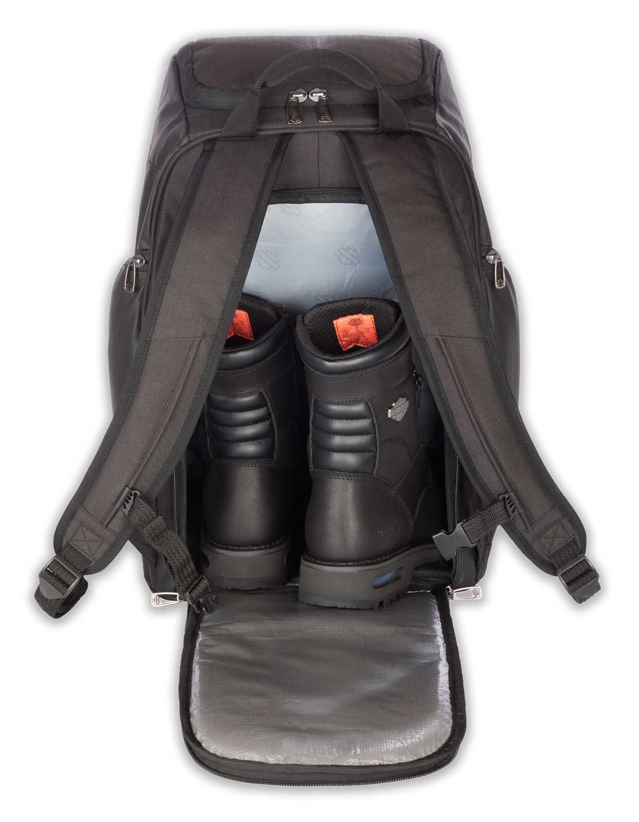 Harley-Davidson Reflective Bar & Shield Boot Gear Bag Backpack, Water-Resistant