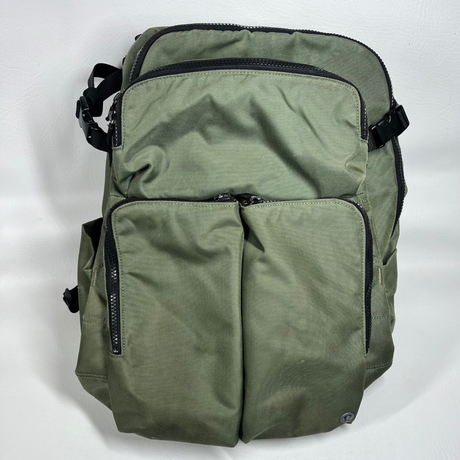 Lululemon Cruiser Backpack Sage Green Olive Multi Pocket Commuter Bag OS