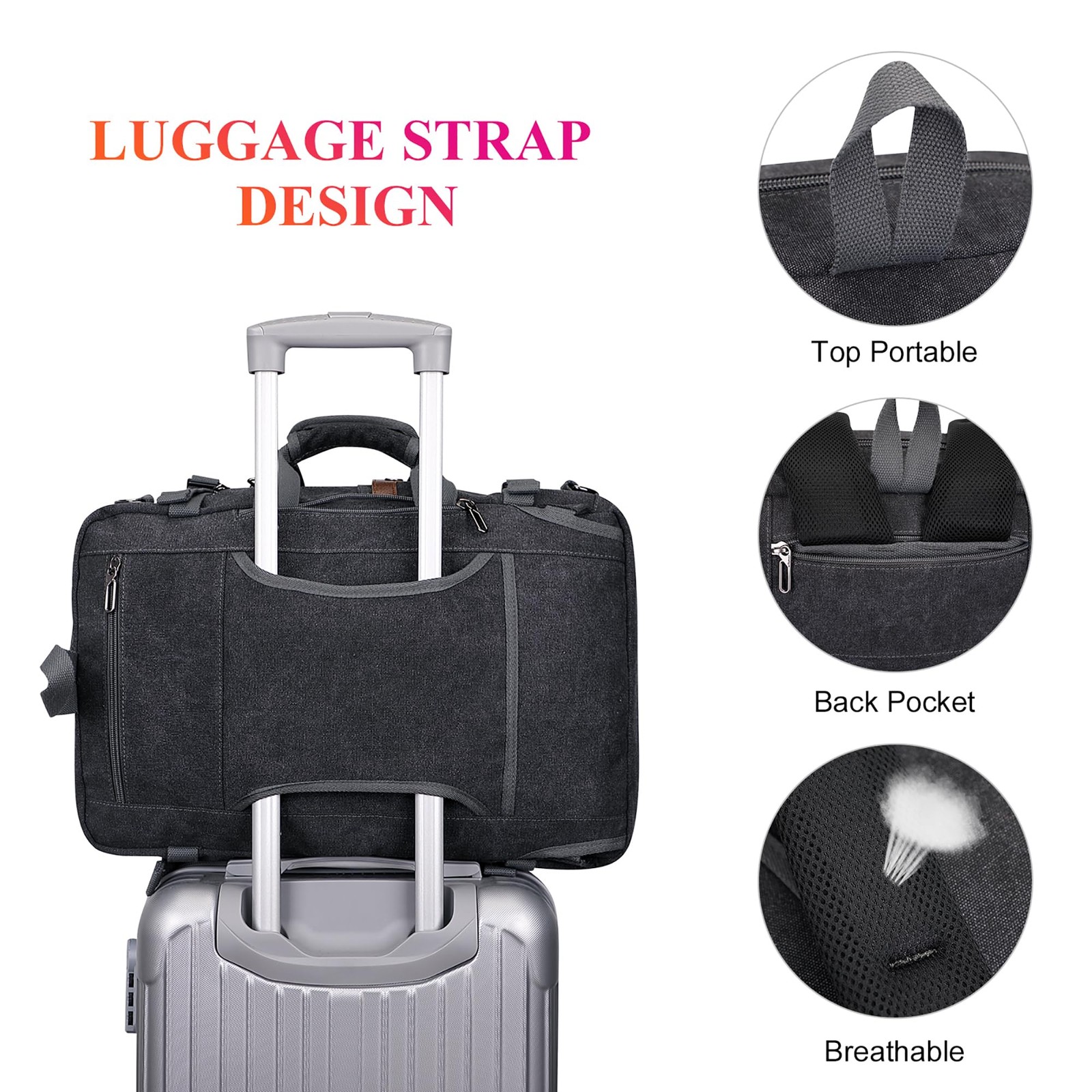 Canvas Travel Backpack for Men Large Laptop Backpack Fit 16 inch Carry-on Air…