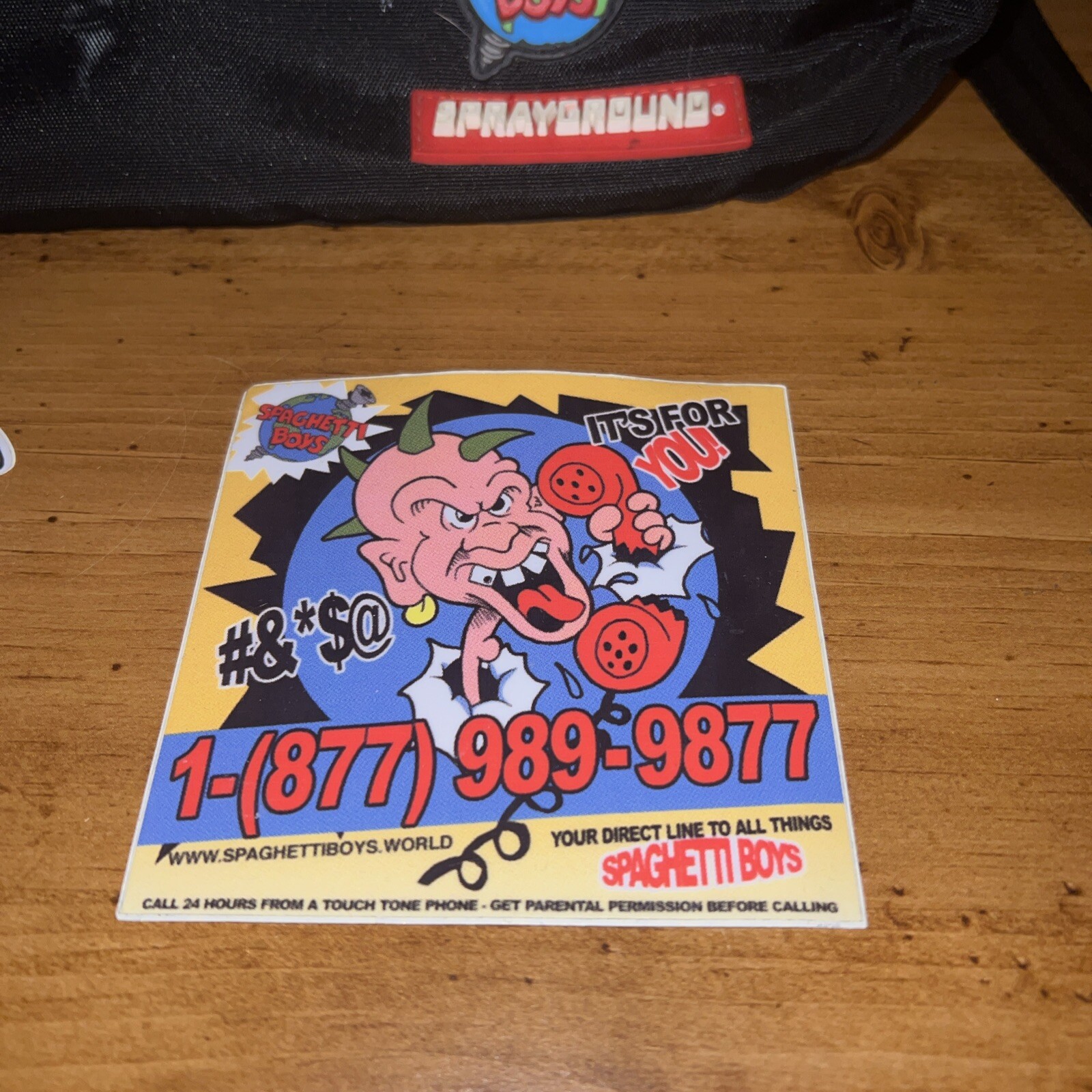 RARE Sprayground Spaghetti Boys Screw The World Backpack And Stickers Read Desc