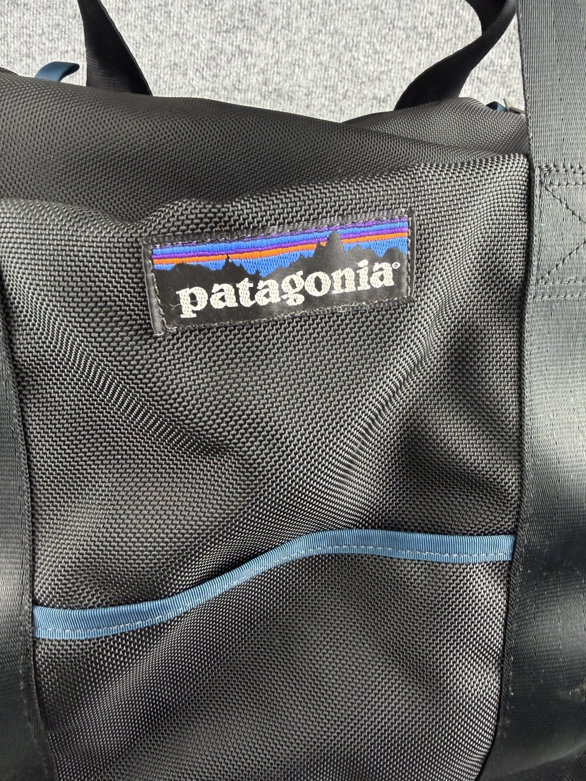 Patagonia Under Seat Gear Bag Black Adjustable Pockets Travel Vintage USA Made