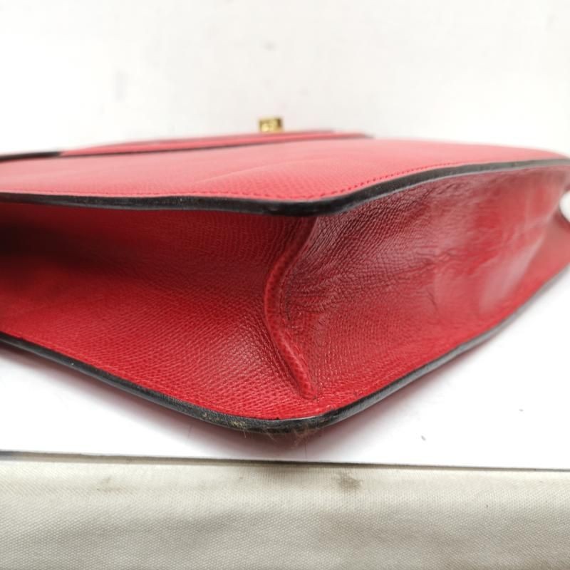 Bally 2-way Leather Briefcase Shoulder Bag Red Spacious Designer 37x27x6cm