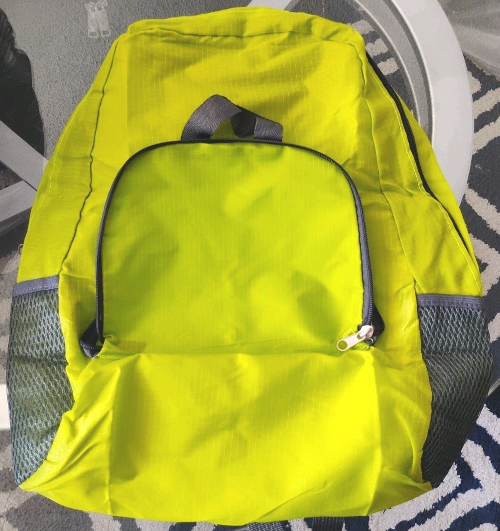 No Brand Foldable Backpack Lightweight Travel Book Bag Bright Lime Preloved