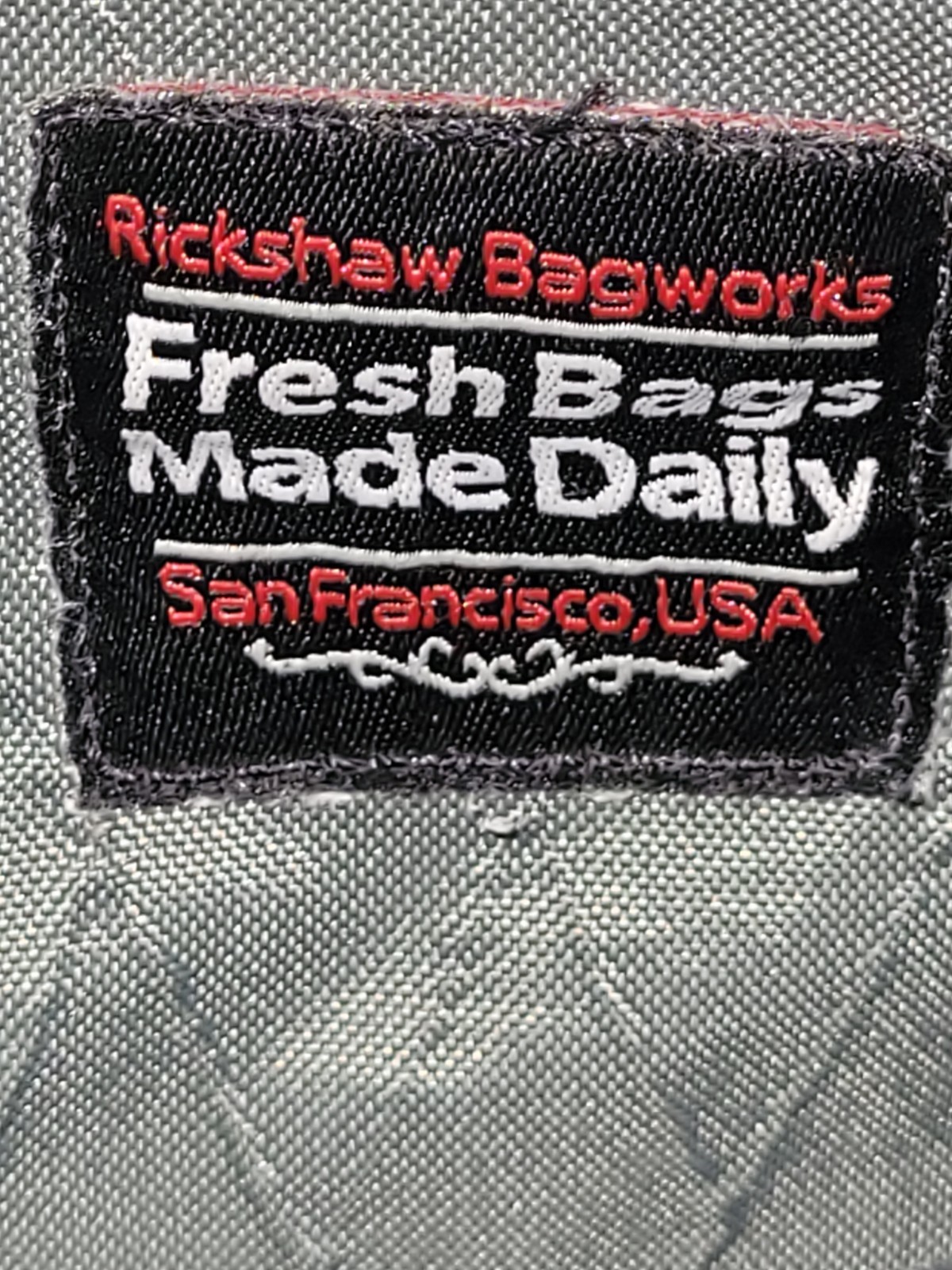 Rickshaw Bagworks Sutro Backpack Gray herringbone tweed fabric/ reflective yarn
