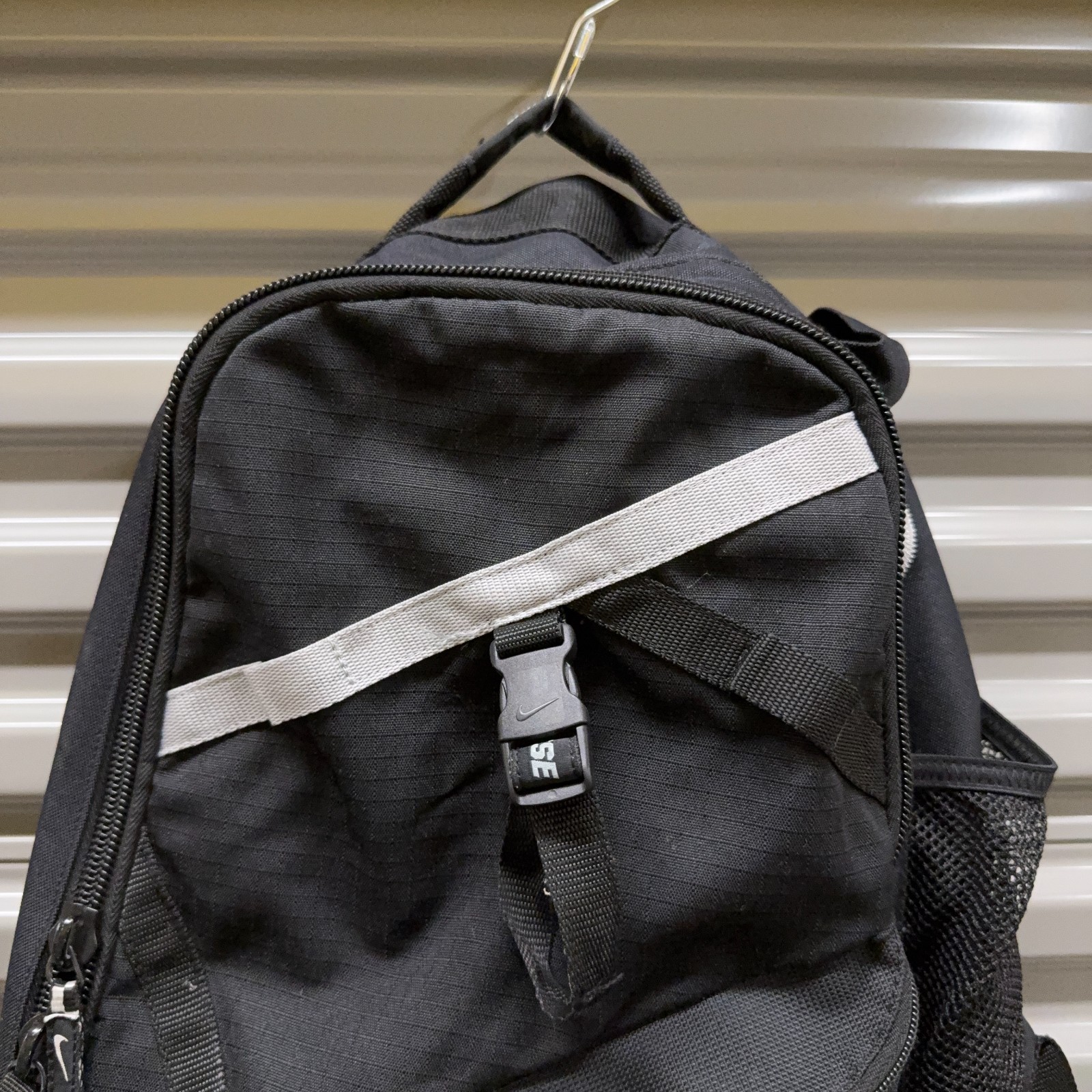 Nike Air Max Lazer Lacrosse Backpack Black Silver Bag Gym Zip Straps LAX
