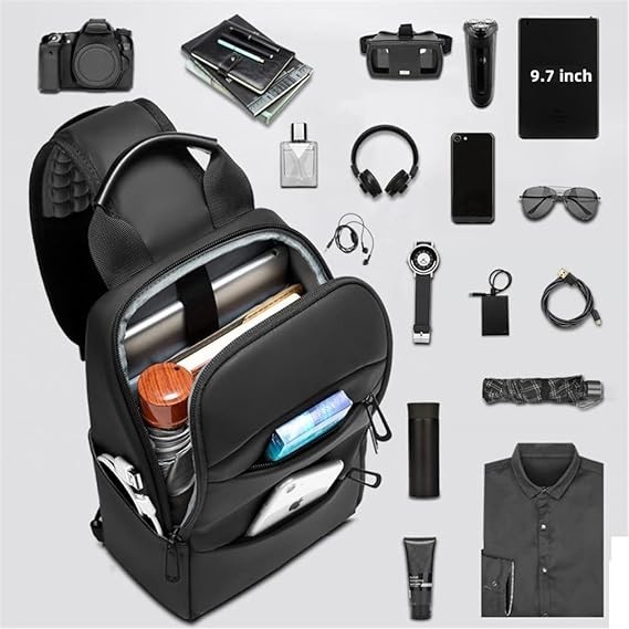 Messenger Bag for Men,Small Black Sling Crossbody Bags,Waterproof