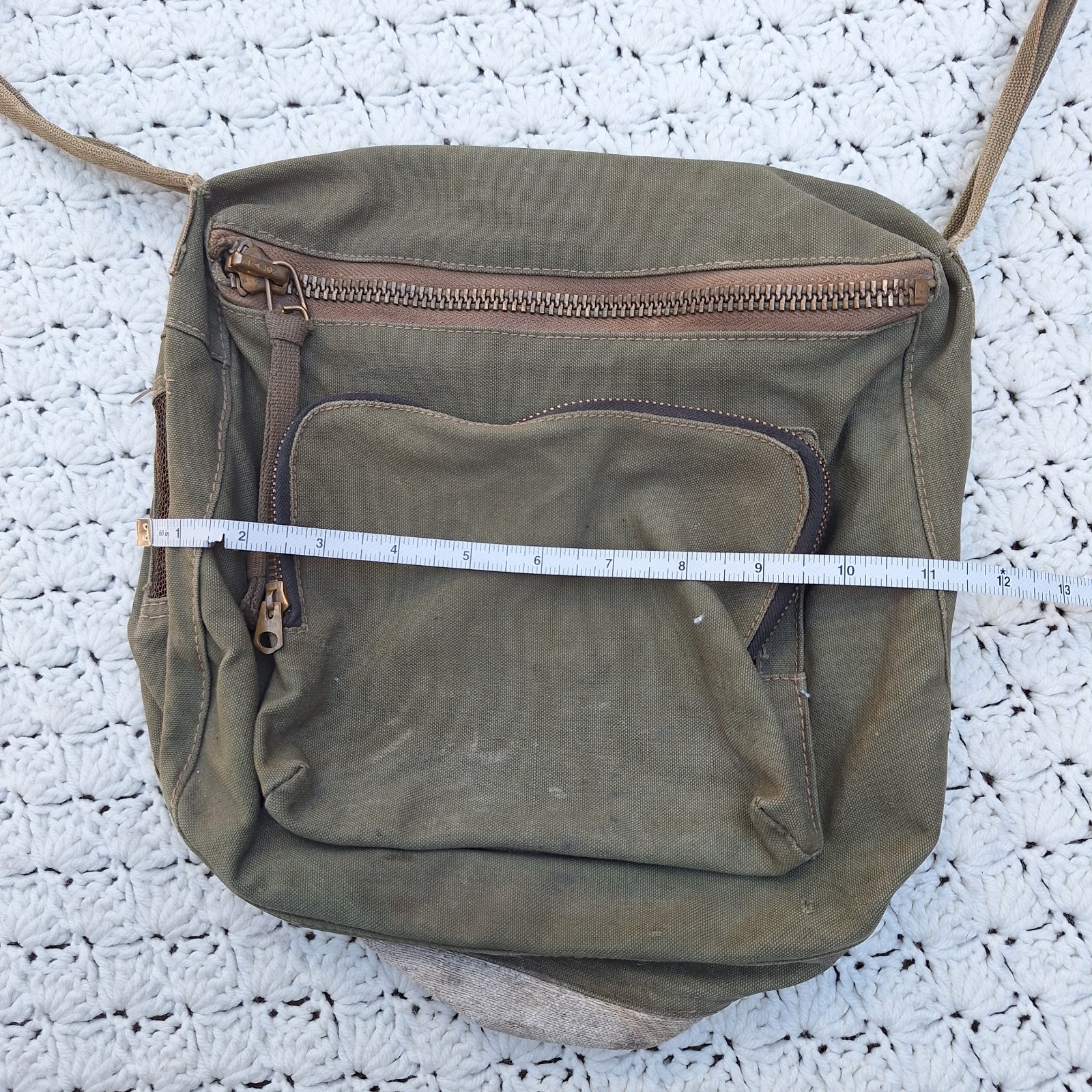 Vtg US Military Olive Drab Canvas Messenger Ammo Shoulder Bag Crossbody Talon