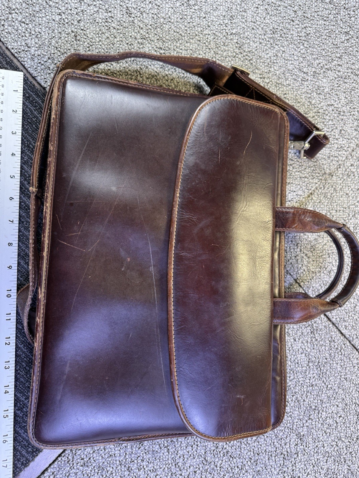 Vintage Johnston & Murphy Leather Briefcase Shoulder Bag Laptop Bag