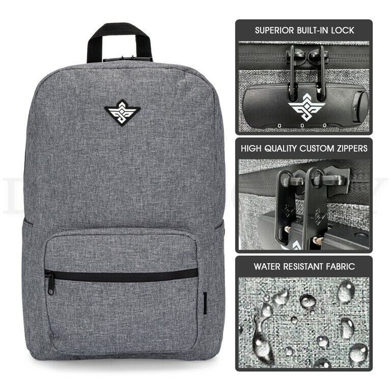Erozul Legend Backpack Weather Resistant Lockable Bag w/ Odor Control – Graphite