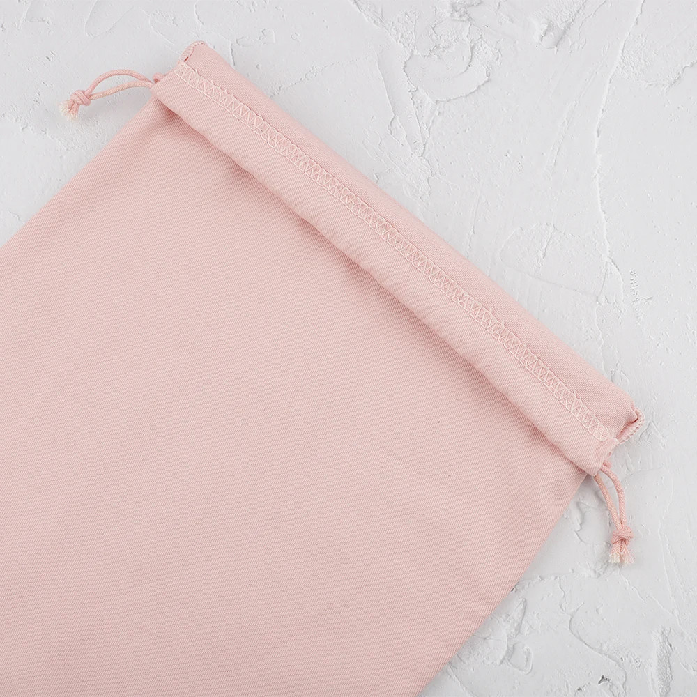 Cotton Canvas Inner Bags Drawstring Pouch Pink Gray Black Beige Color Gift Packa