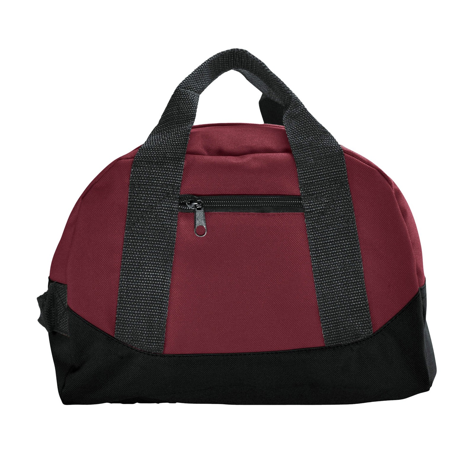 12” Mini Two Tone Duffle Bag (Maroon)