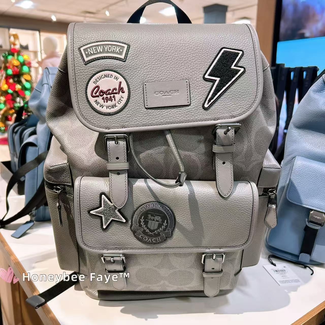 NWT Coach MEN’s Sprint Backpack In Maxi Signature Canvas With Patches CCG03