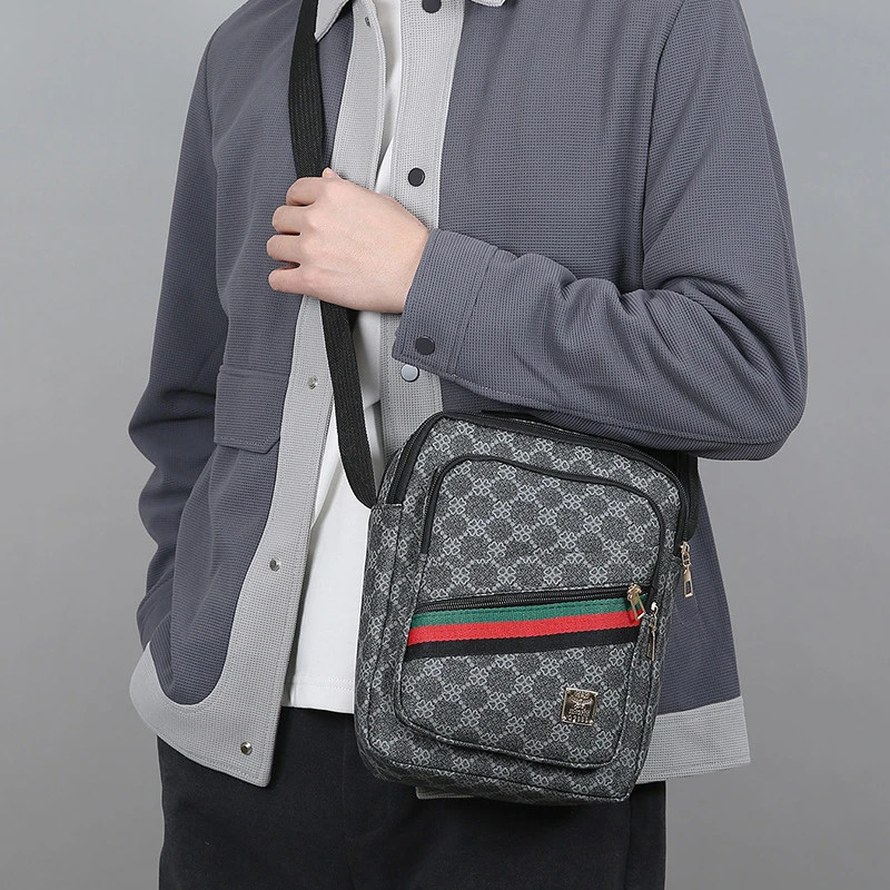Men’s Crossbody Bag Multi-Layer Large Capacity Waterproof Oxford Casual Business