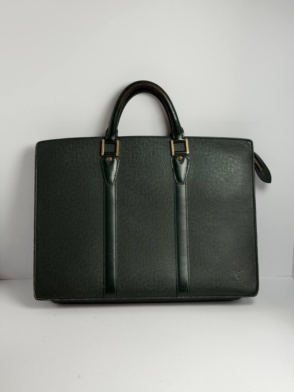 Louis Vuitton Porte-Documents Green Taiga Leather Business Bag