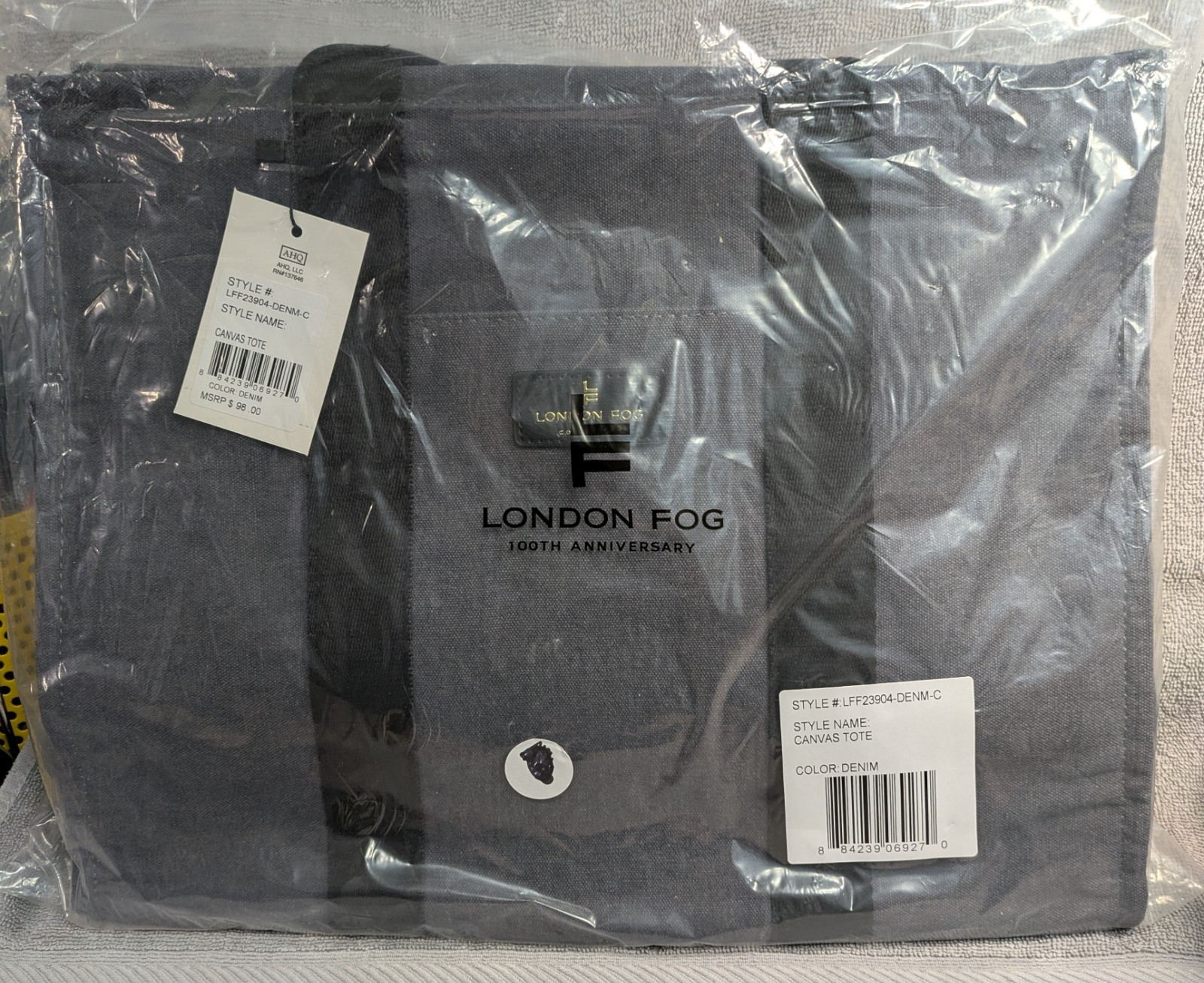 Classic London Fog Canvas Denim Messenger Bag 100th Anniversary NEW NWT