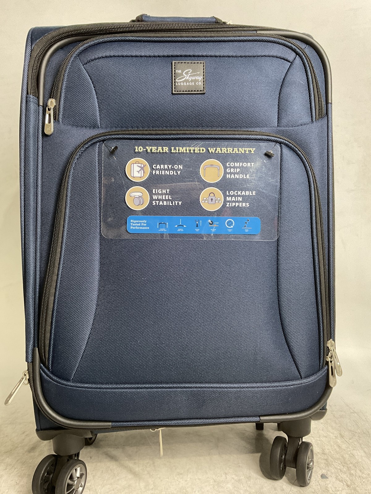 Skyway Epic Softside Expandable Luggage with Spinner Wheels Blue 20 Inch U3