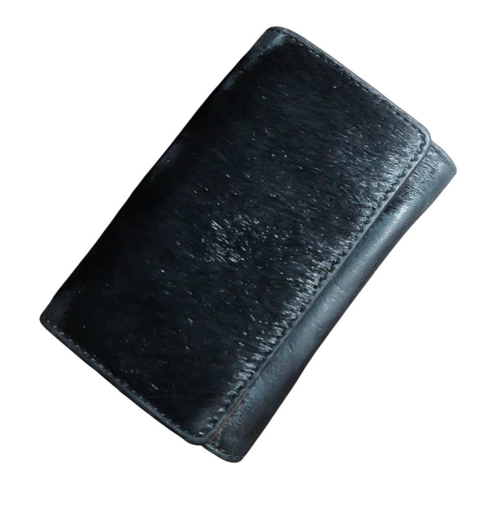 Comme Ça Men Textured Fur Leather Key Holder Pouch