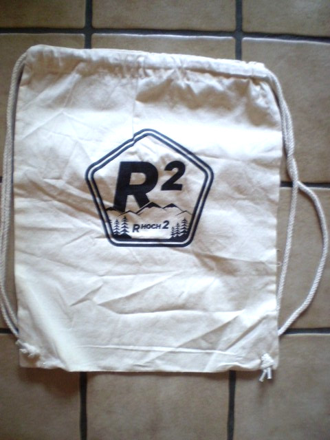 Festival bag/gym bag/backpack cotton by R²/R high 2 approx. 45 x 34 cm