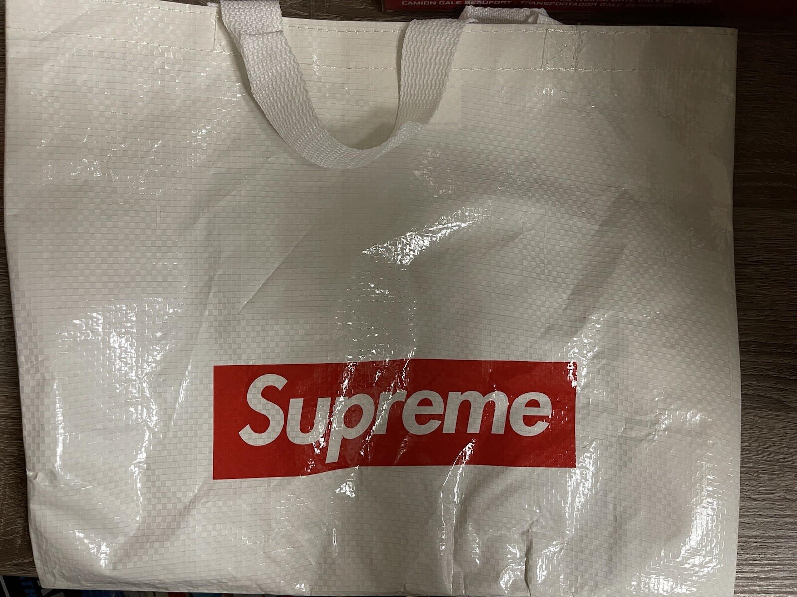 Supreme Polypropylene Tote/Shopping Bag & 2 Skateboard/Bumper Sticker Lot of 3