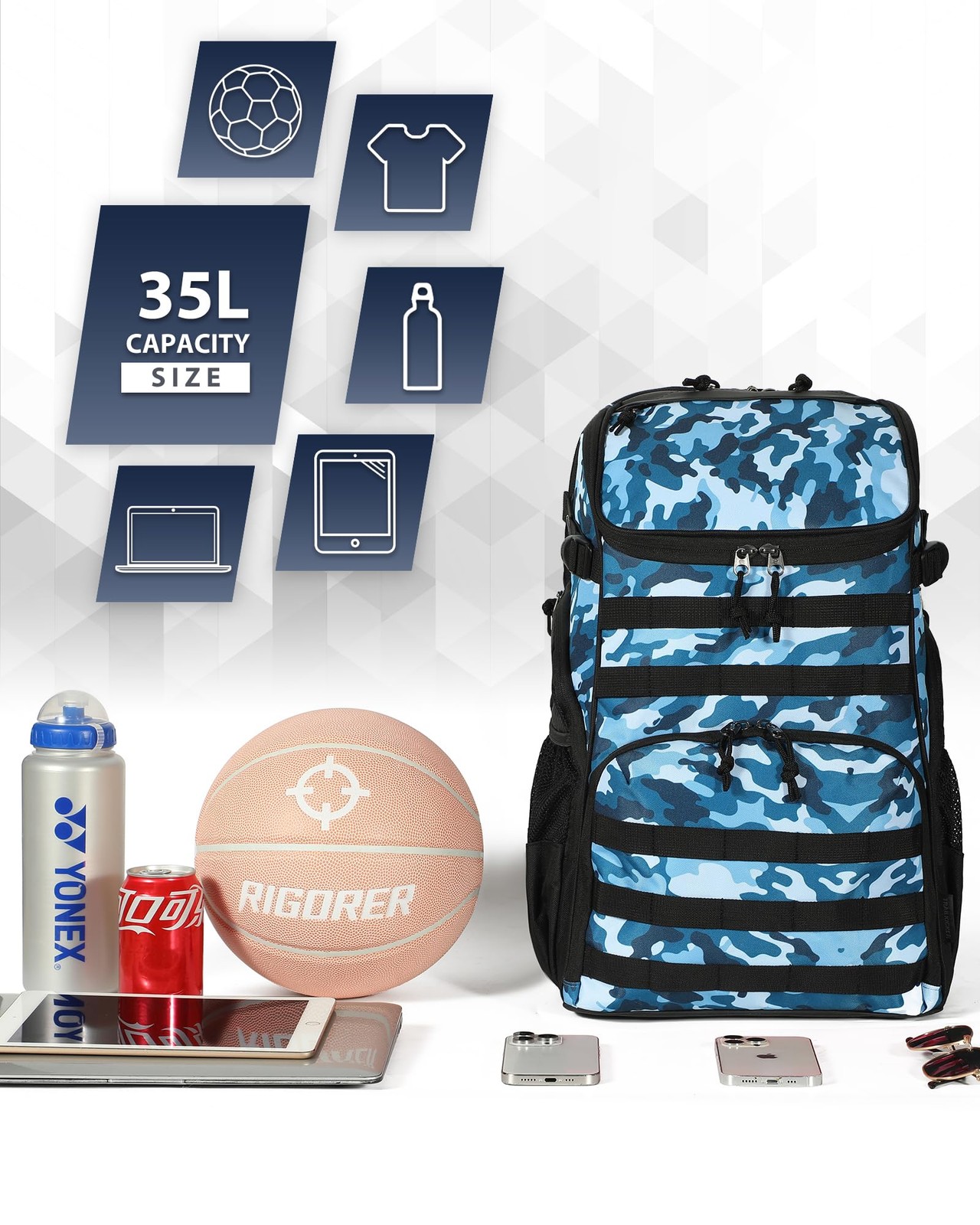Basketball Bag Backpack with Holder Multi-Sport Backpack for Soccer Volleybal…