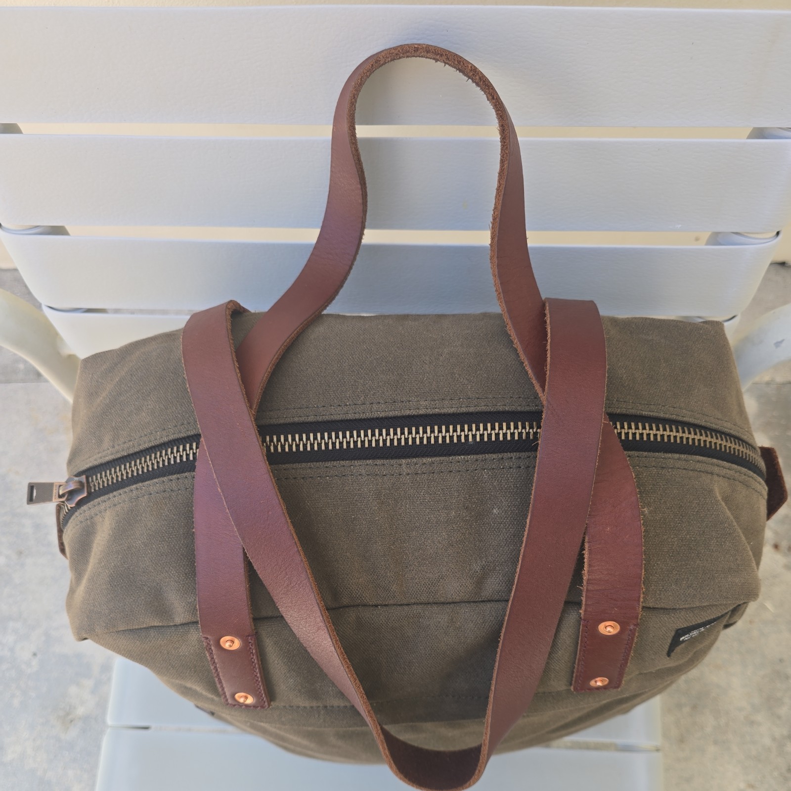 JACK SPADE canvas and leather Handbag .