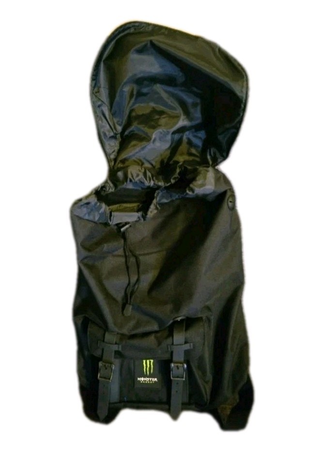 Monster Energy Black Backpack Buckle Drawstring Adjustable Straps Sports