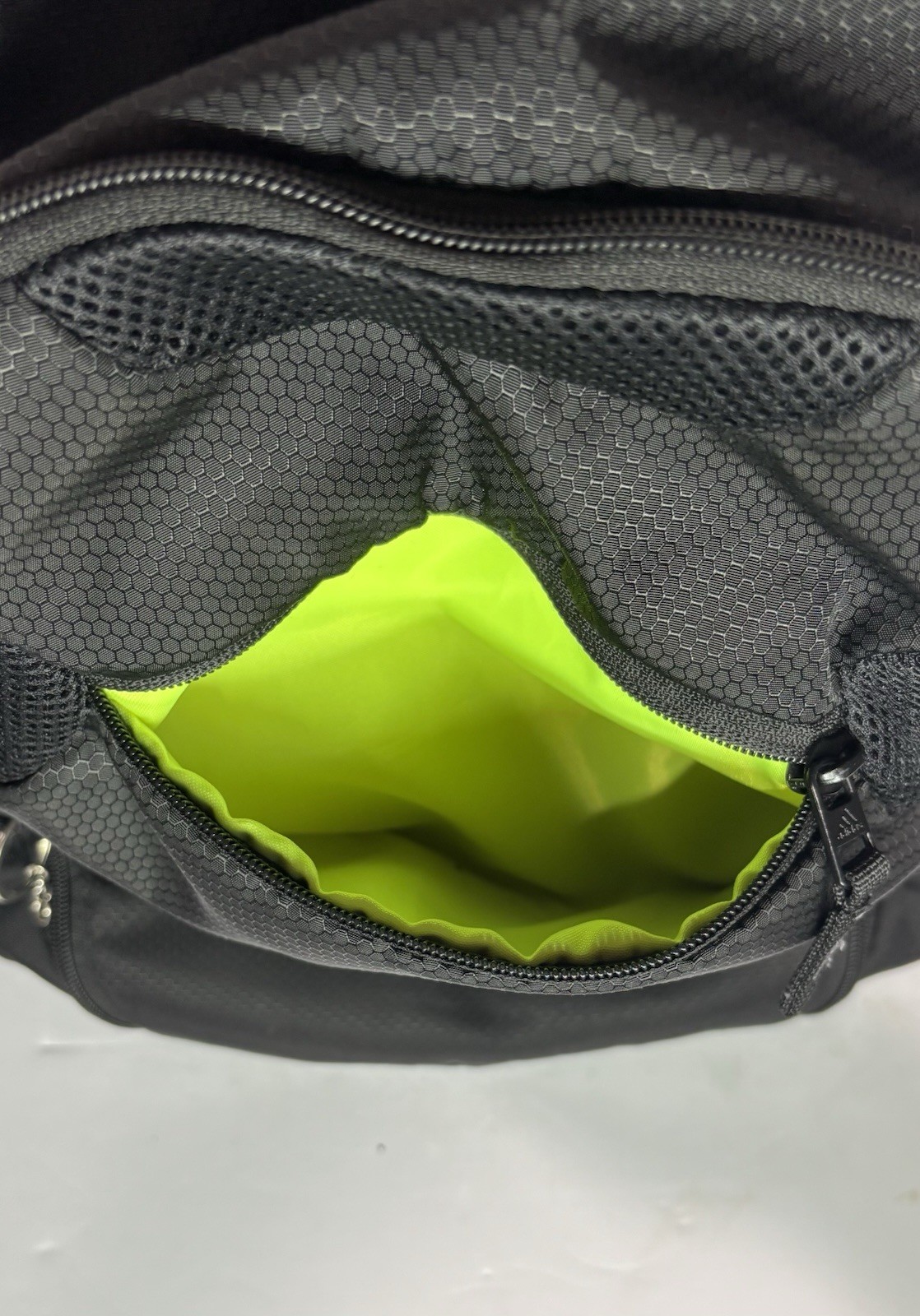 Adidas Backpack Black/White Green Wipe Clean Interior