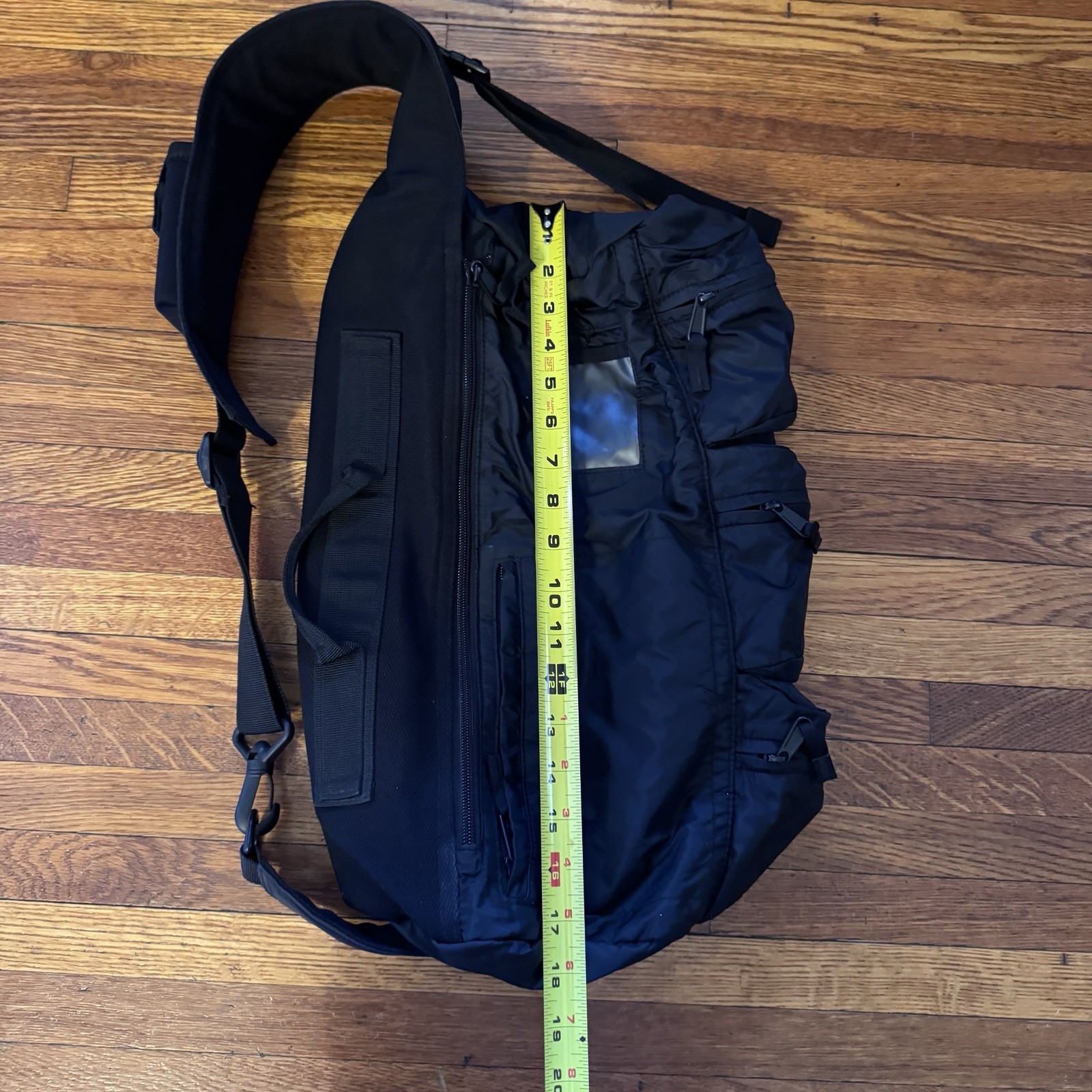 2003 GAP Sling Cargo Cross Body Bag Backpack Black Y2K Vintage 2000s Gorpcore