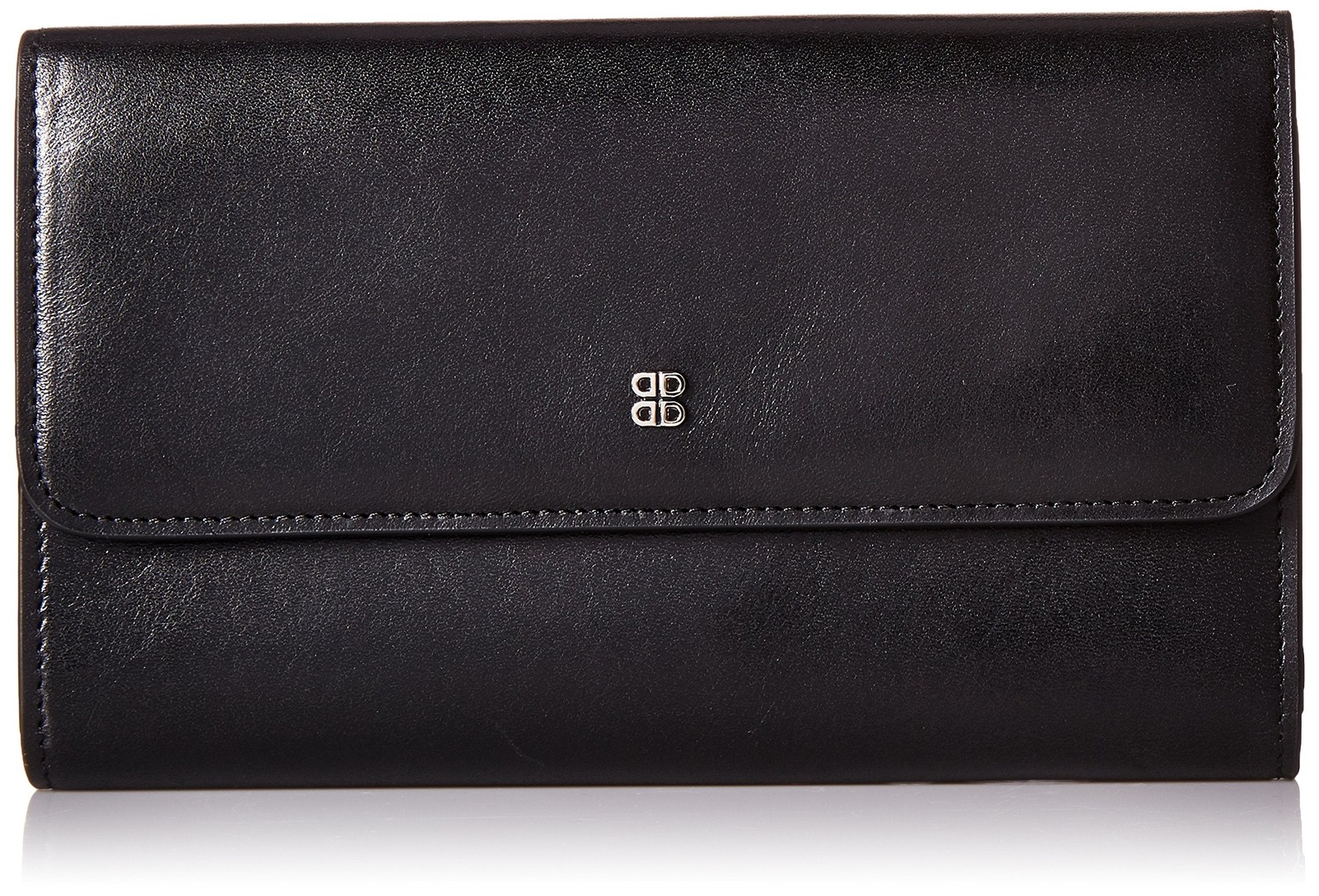 Bosca Womens Old Leather Framed Checkbook Clutch Wallet Black One Size U1