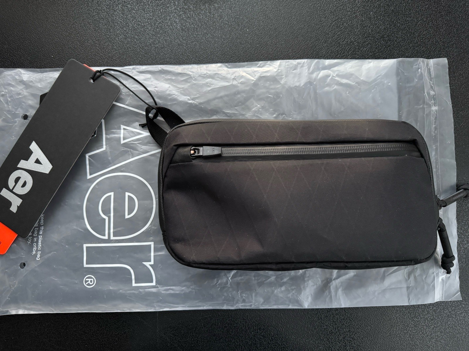 Aer Slim Pouch X-Pac Black With Custom Zipper Pulls