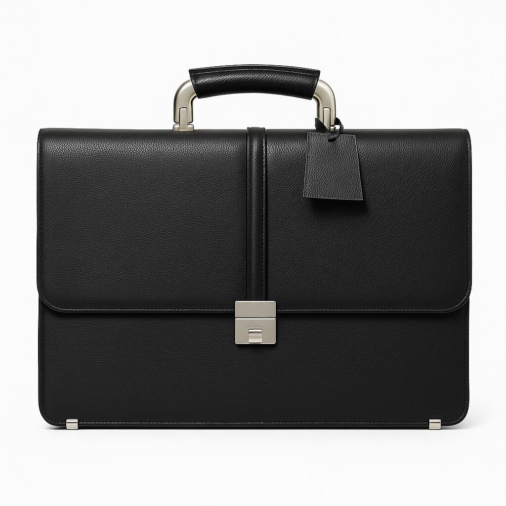Premium Black Cow Leather Office Bag | Men’s Briefcase with Metal Lock