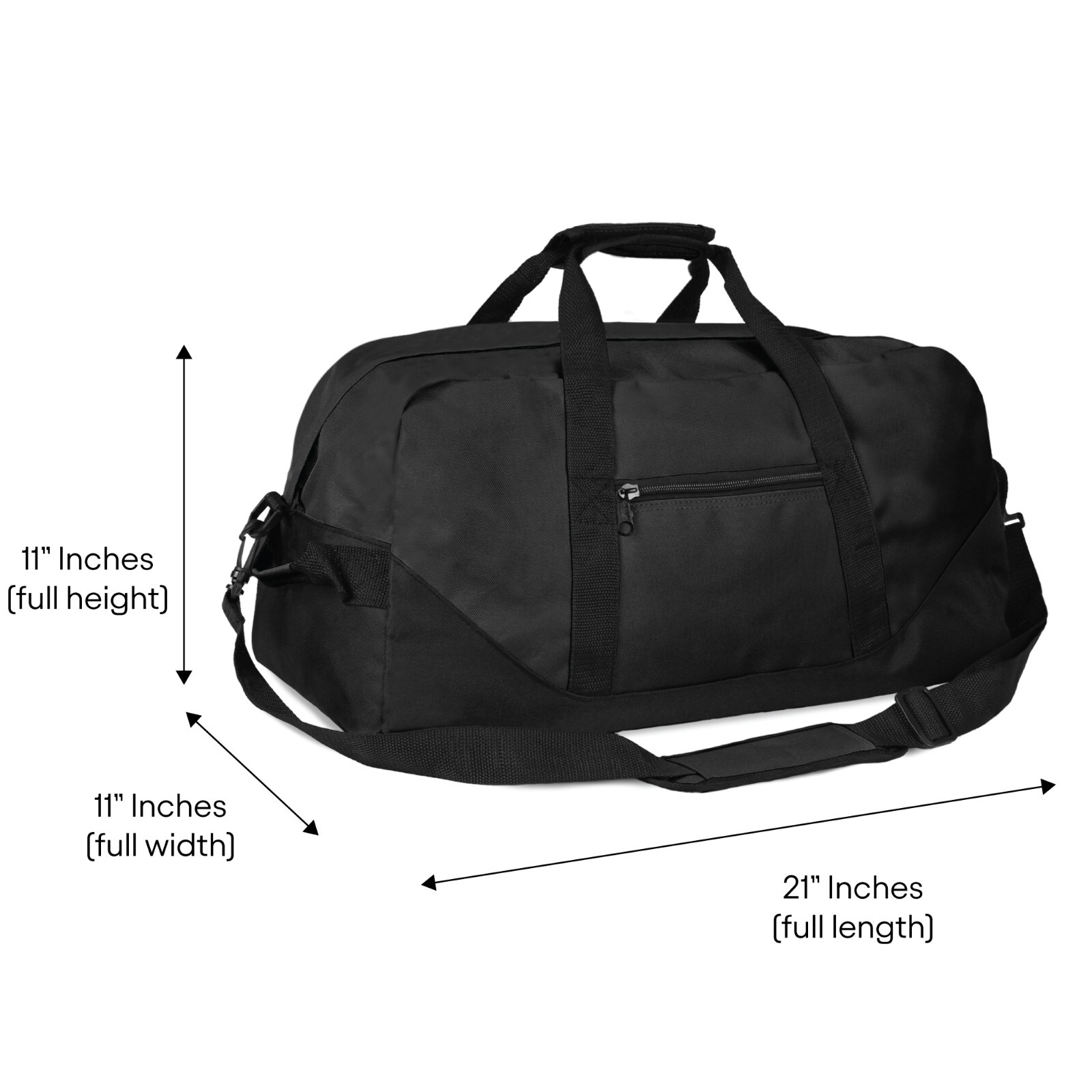DALIX 21″ Sports Duffle Gym Sling Travel Bag in Black