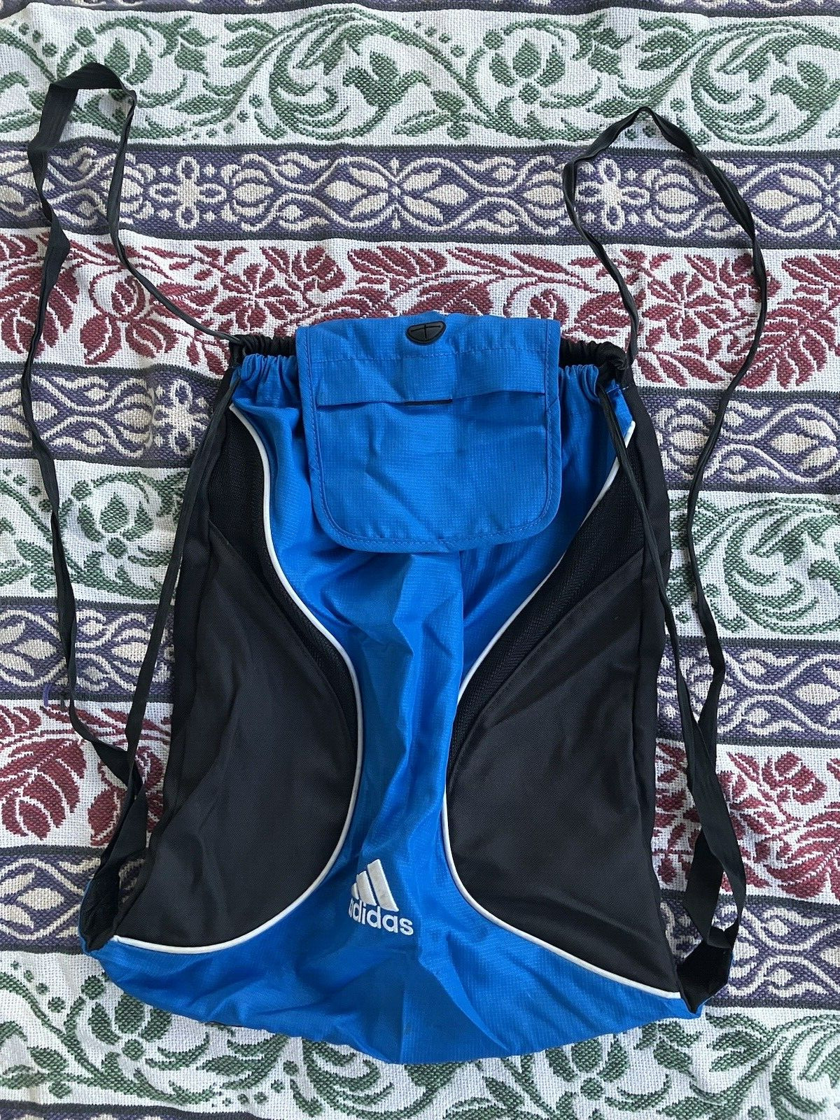 Adidas string back pack-blue, black, white