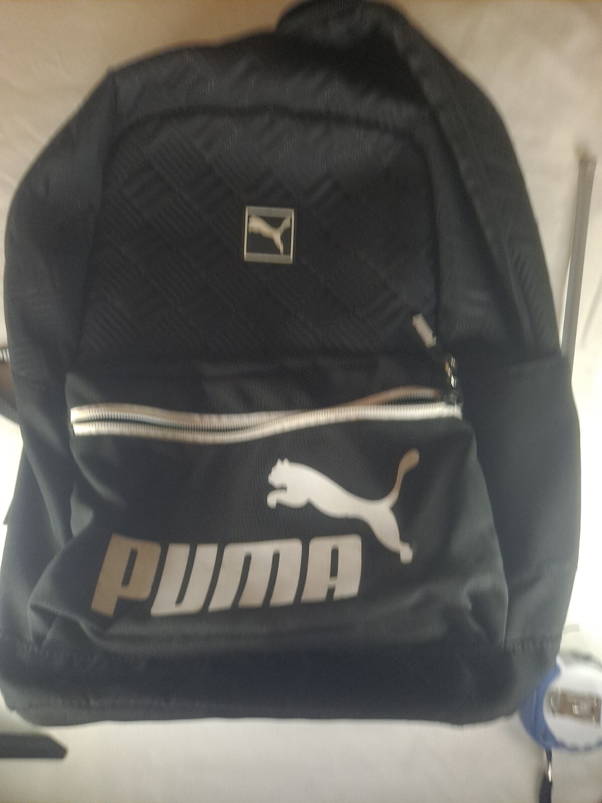 Puma, Black lightweight 17” backpack, padded straps, Zipper, Logo