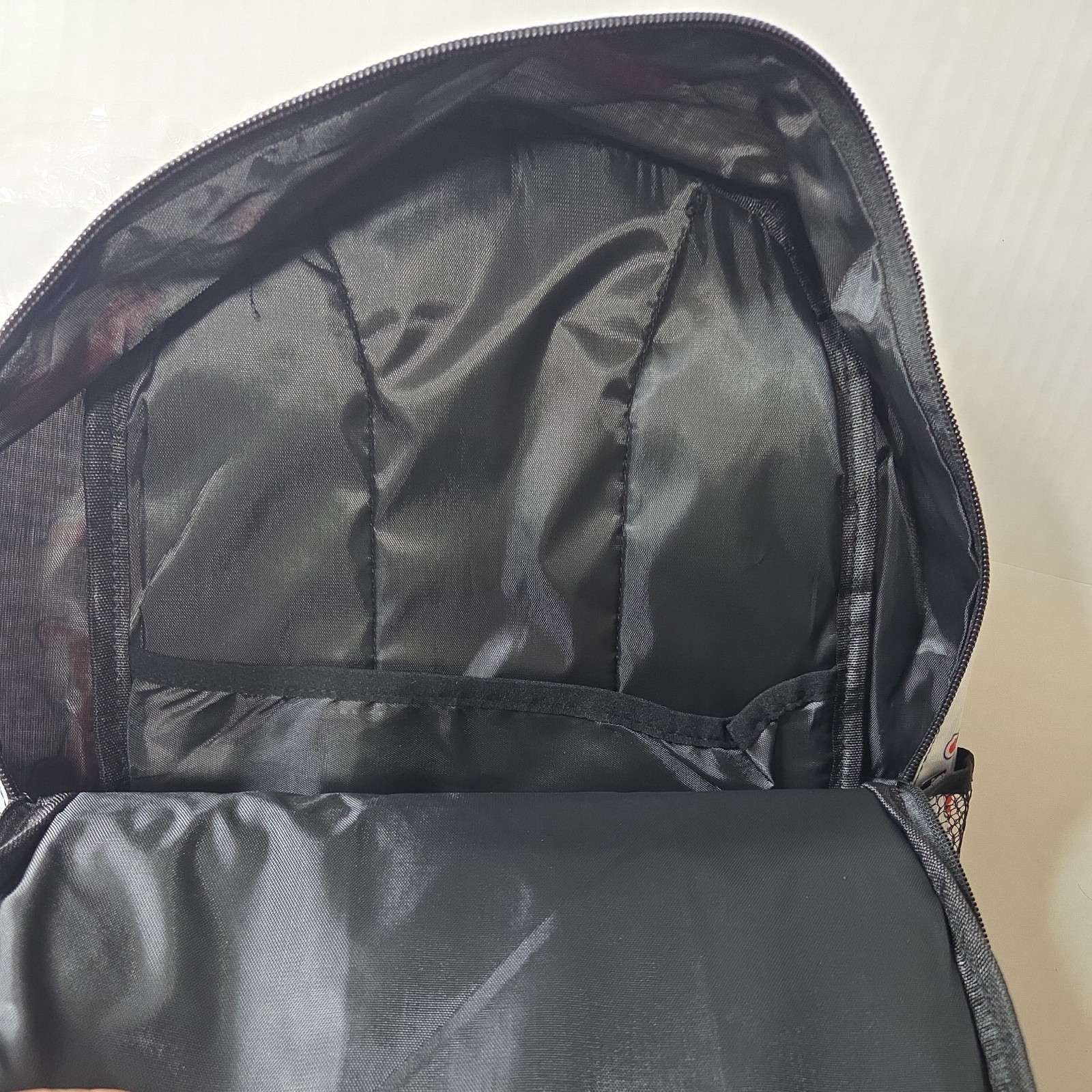 Backwoods Backpack White Backpack Red and Black Lettering Adjustable Straps New
