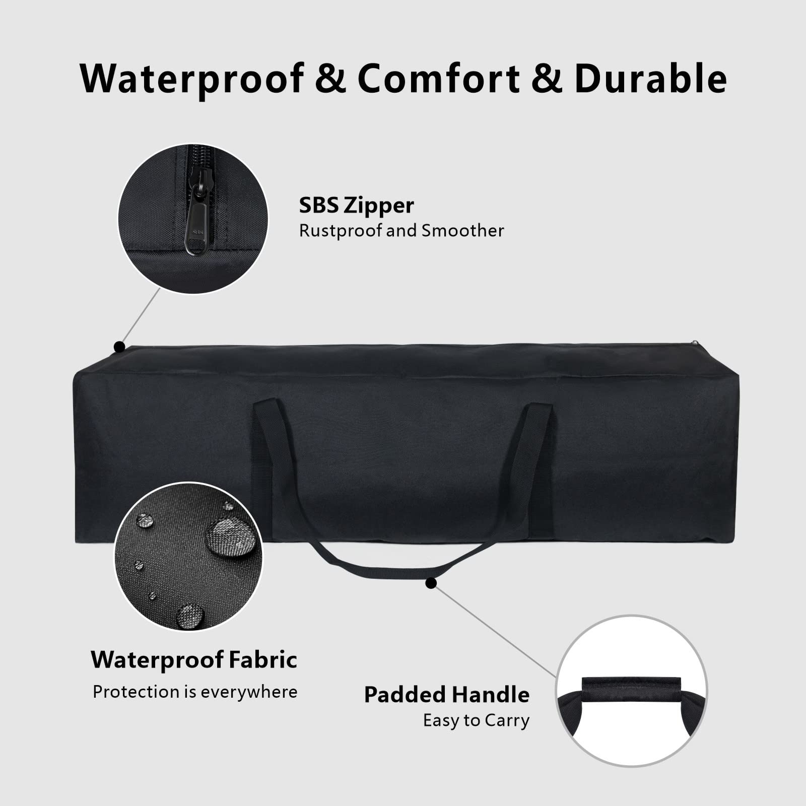 TOPDesign 1Pack 46 Inch Extra Large Zippered Duffel Bag for Travel Camping Sp…
