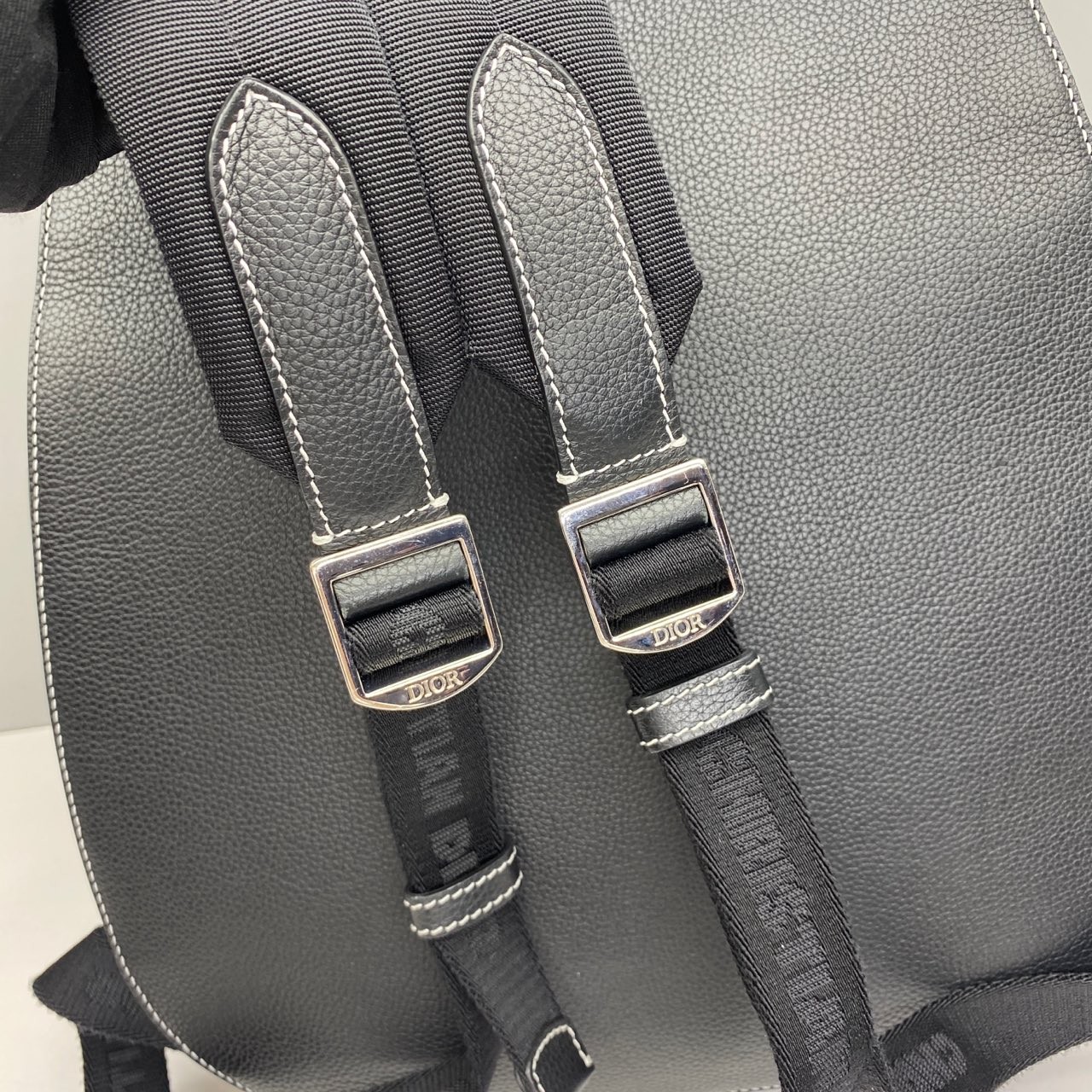 Dior Pre-Owned Authentic Gallop Black Leather Backpack 40x28x12cm