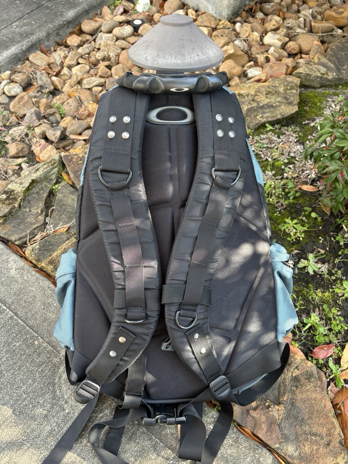 OAKLEY Icon Backpack Rucksack Tactical Black Light Blue Vintage Y2K RARE Bag