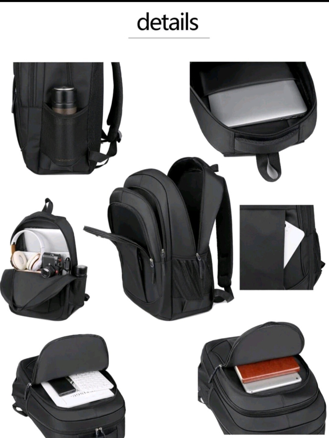 Large-Capability 18″ Backpack Oxford Fabric Multi-Functional School Bag For Men