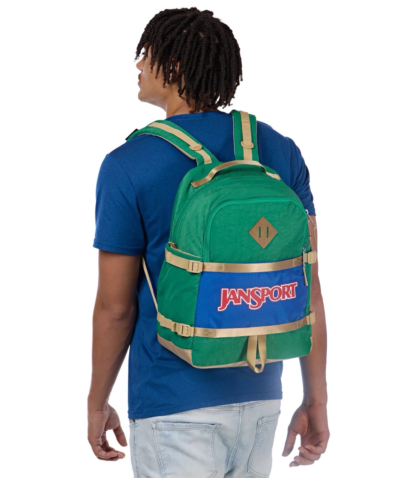 JanSport Backpack Small Seattle Retro Series Jelly Kelly Green Blue La