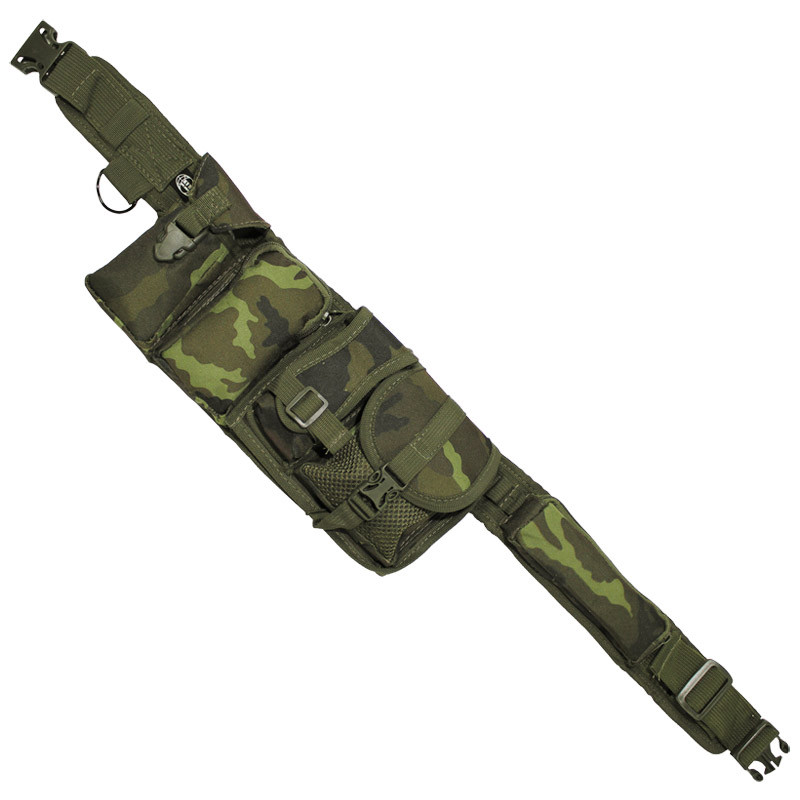 Tactical Waist Belt Hip Bag 6 Pockets Travel Hiking Camping Czech Woodland Camo