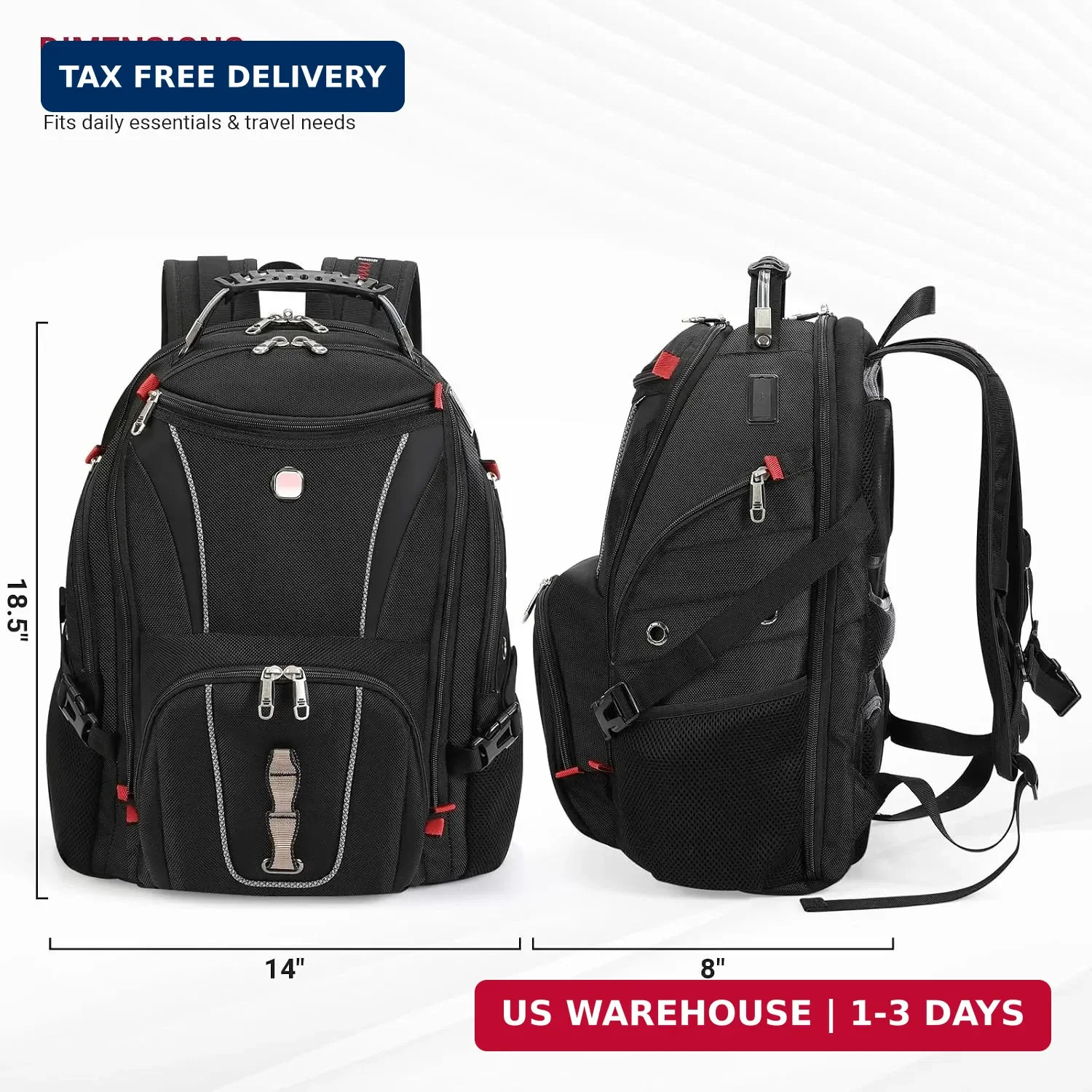 Star Cloud 17.3″ Laptop Backpack – USB Charging, TSA Friendly, Business Travel
