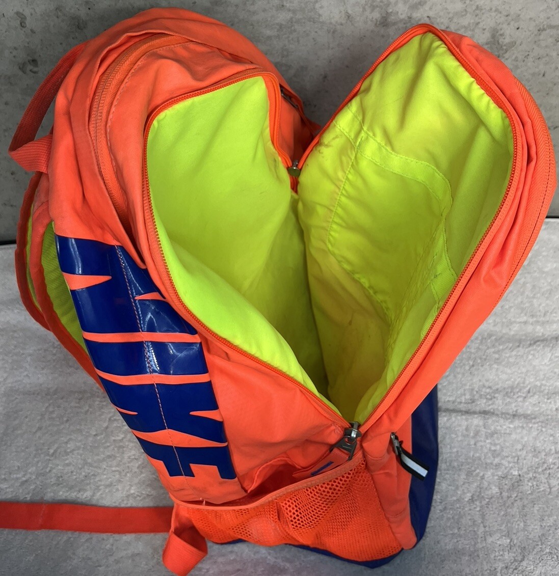 🔥🚨Nike Max Air Backpack Orange Neon Volt Yellow Blue Athletic Sports Bag