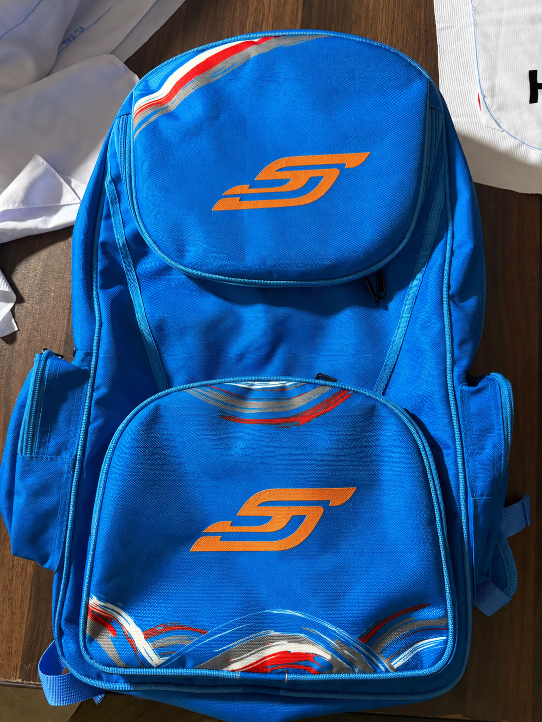 Blue Sports Backpack Lightweight Multi Pocket Travel School Backpack Bag