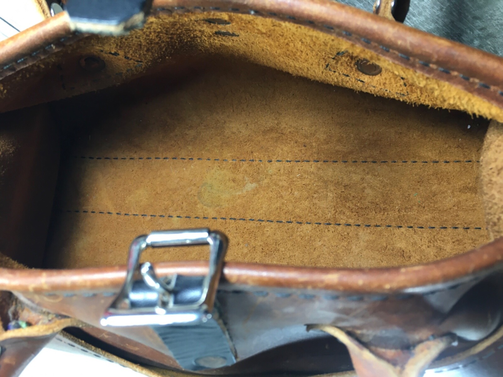Vintage Rustic Riveted Shoulder Purse Handbag Purse Handmade Thick Leather