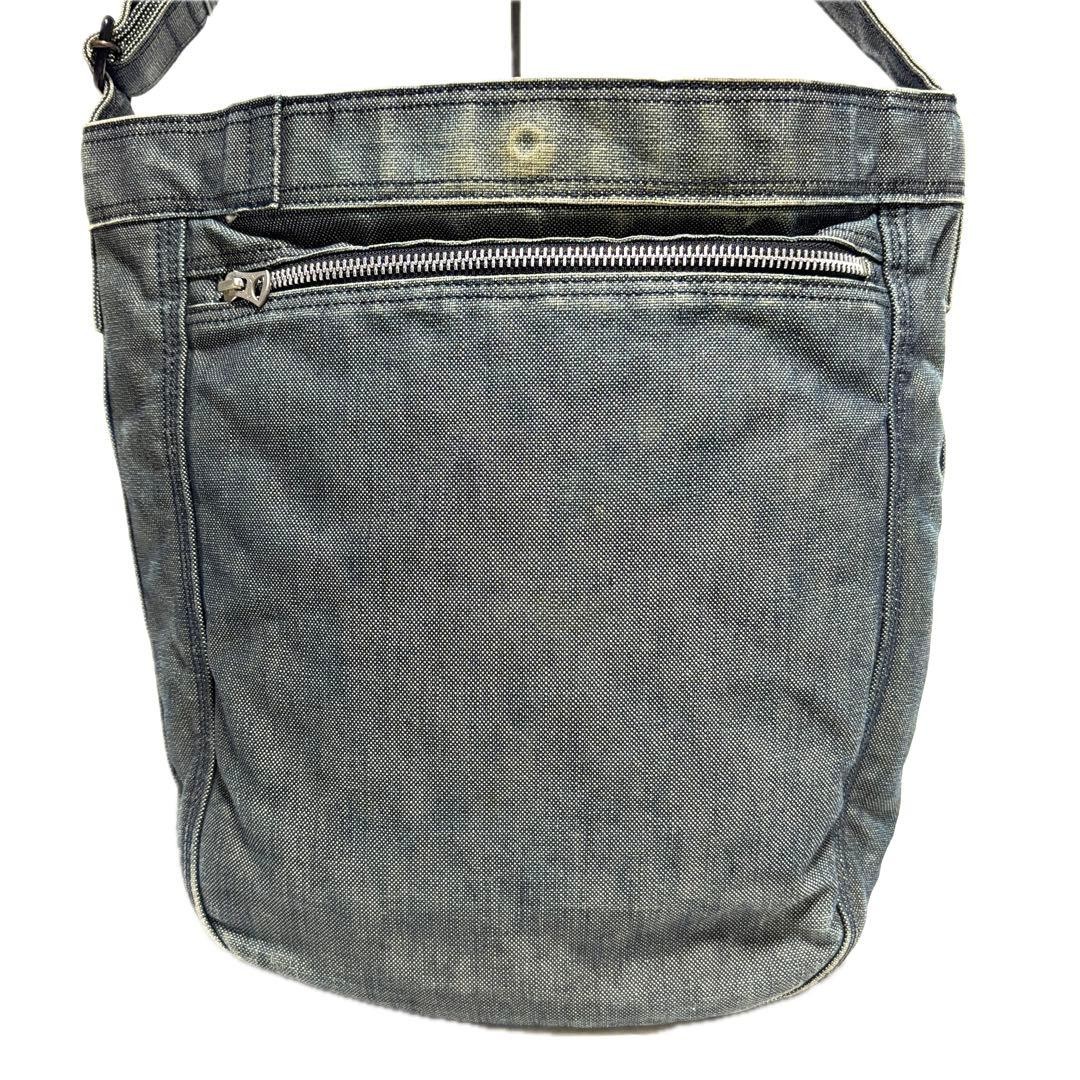 Authentic PORTER DEEPER Denim A4 Shoulder Bag Blue 16cm Depth, Slight Wear