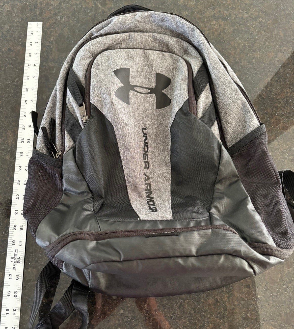 Under Armour Hustle 5.0 Backpack Storm Black Grey Clean Built To Handle Anything