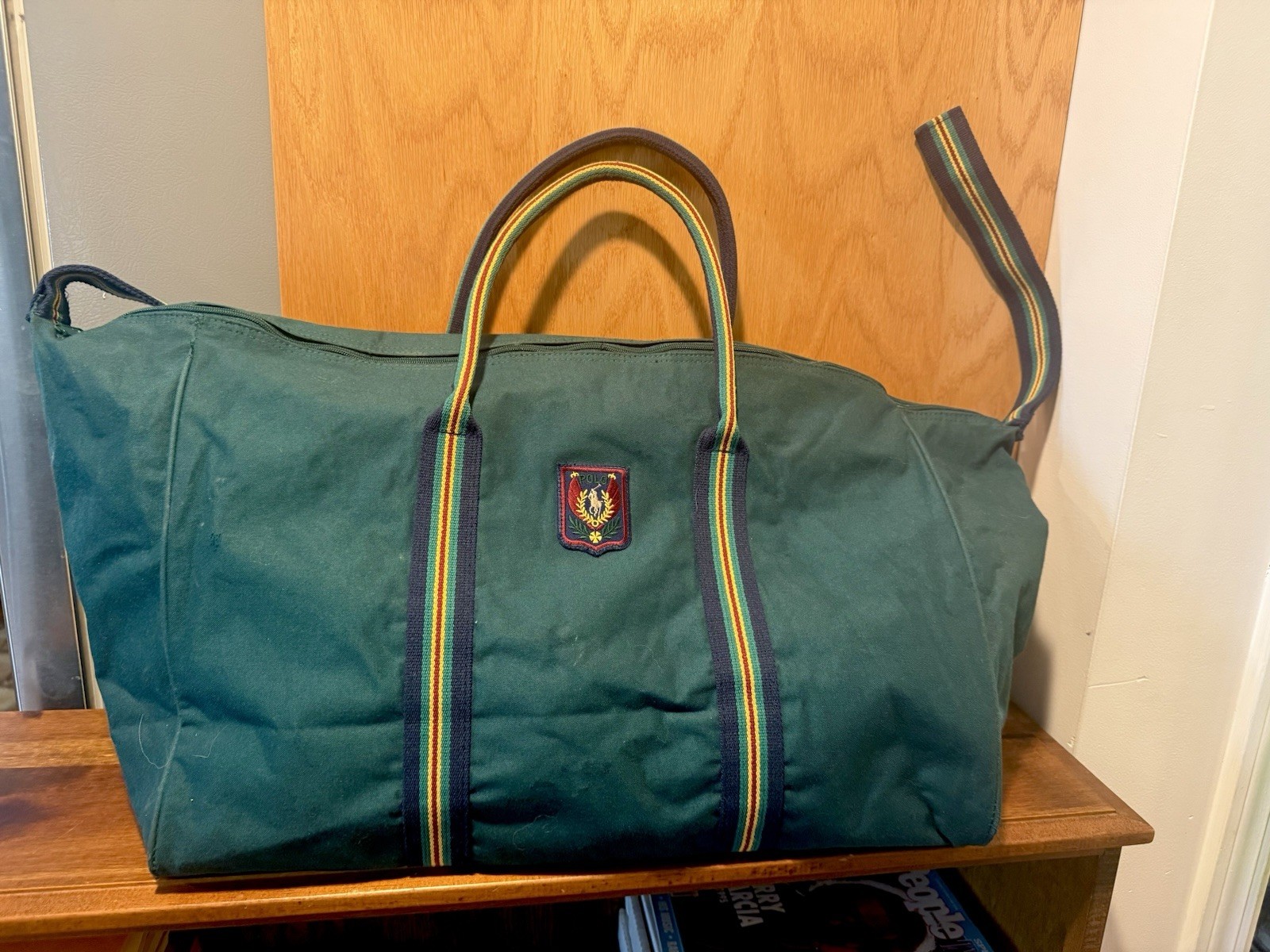 Vintage 90s Polo Ralph Lauren Uni Crest Hunter Green Duffle Bag Travel